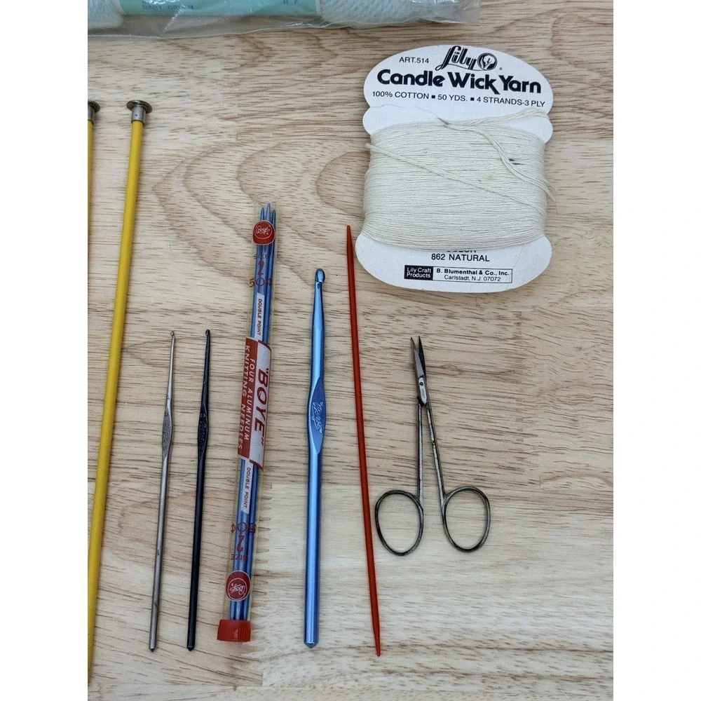 Vintage Knitting Needle Lot Boye Crochet Hooks Yarn Columbia Minerva #54‎